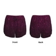 thumbnail image 5 of Lsque Dark Purple Glitter Printed Women's Running Shorts with Liner Pockets,Elastic Quick Dry Workout Athletic Gym Yoga Shorts,Womens High Waist Shorts-Medium, 5 of 9