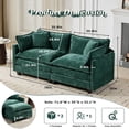 thumbnail image 2 of YWEN 77.95" Chenille Sectional Sofa, Comfy Modular Loveseat Sofa, Modern 2-Seat Couch Deep Seat Sofa Set for Living Room,Green, 2 of 13