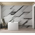 thumbnail image 3 of Tiptophomedecor Abstract Wallpaper Wall Mural - Cosmic Silver, 3 of 7