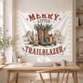 thumbnail image 4 of Merry Little Trailblazer Boots with Desert Cacti Scene, Nostalgic Illustration for Western Decor Lovers, Holiday Ranch Art, Christmas Gift, Tapestry Wall Hanging for Living Room and Bedroom, 4 of 5