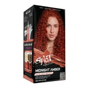 طقم صبغ الشعر Splat Midnight Amber، لون شعر أحمر شبه دائم للسمراوات، نباتي