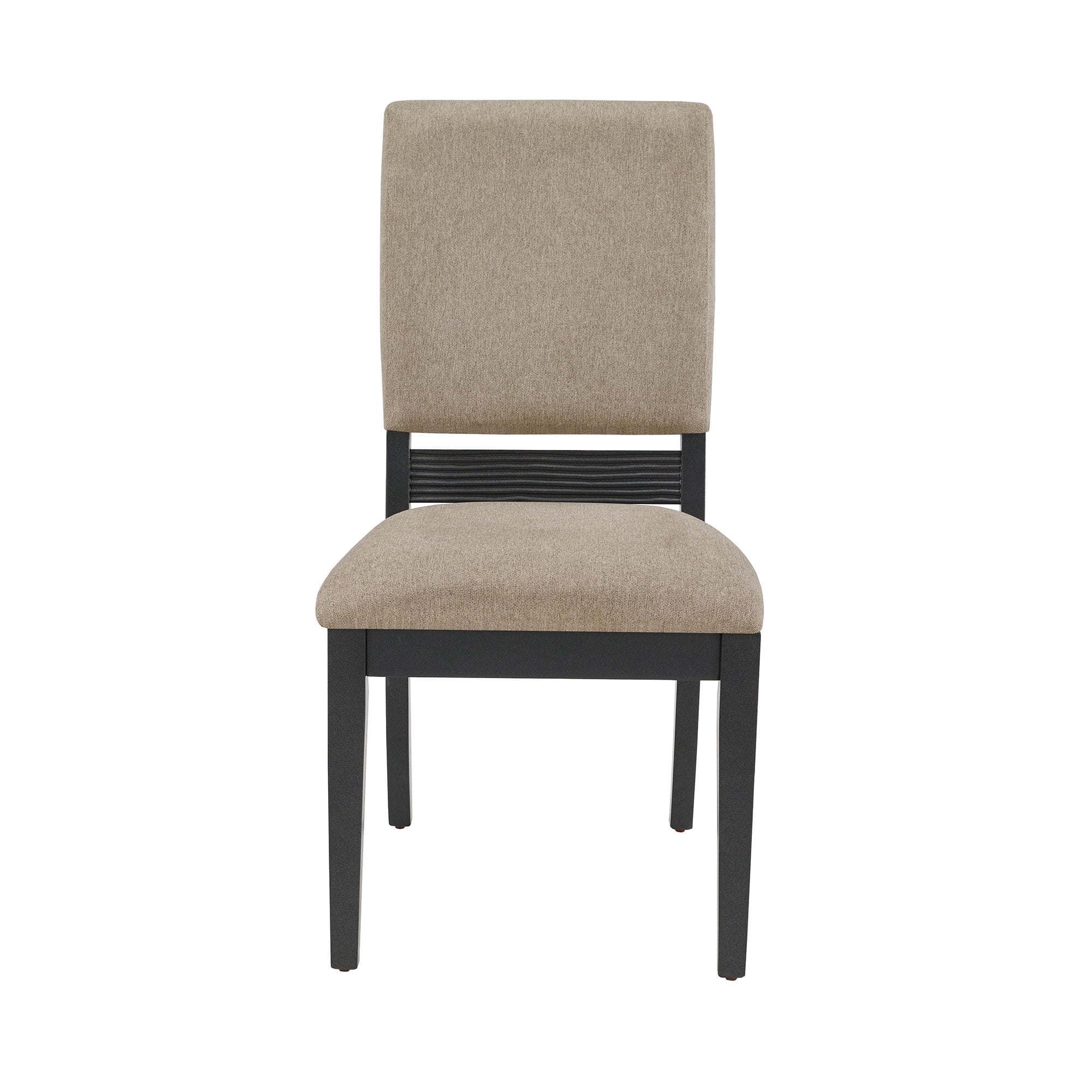 Weston Home Cuenca Black Finish Light Gray Linen Dining Chair, Set of 2