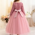 thumbnail image 5 of AUNVITO Girls 7-15Y Long Sleeve Evening Dress Princess Pageant Party Gown Tulle Round Neck Flower Girl Wedding Piano Recital Performance Formal Attire, 5 of 5