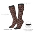 thumbnail image 4 of Rocae Brown Gold Grid for Novelty Casual compression Socks For Women Men Contrast Color Stockings, 4 of 6