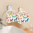 thumbnail image 6 of 6 Packs Colorful Running Horses Kitchen Dish Towels Soft Absorbent Dish Cloths 11"x11", 6 of 9