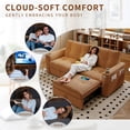 thumbnail image 6 of Hommoo 70" Convertible 2-in-1 Pull Out Couch Bed, Multi-Functional Corduroy Loveseat Sleeper Sofa Bed, Orange, 6 of 7