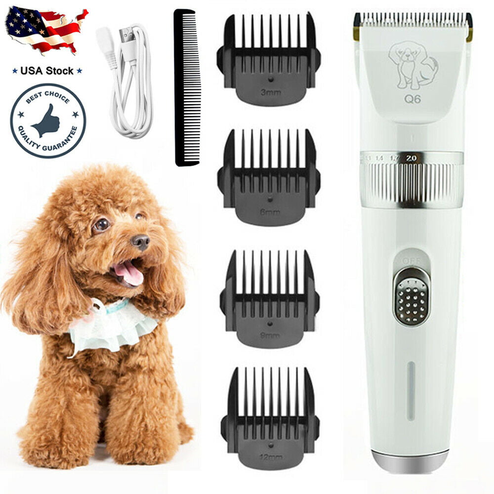Dog Clippers, USB Rechargeable Cordless Dog Grooming Kit, Electric Pets ...