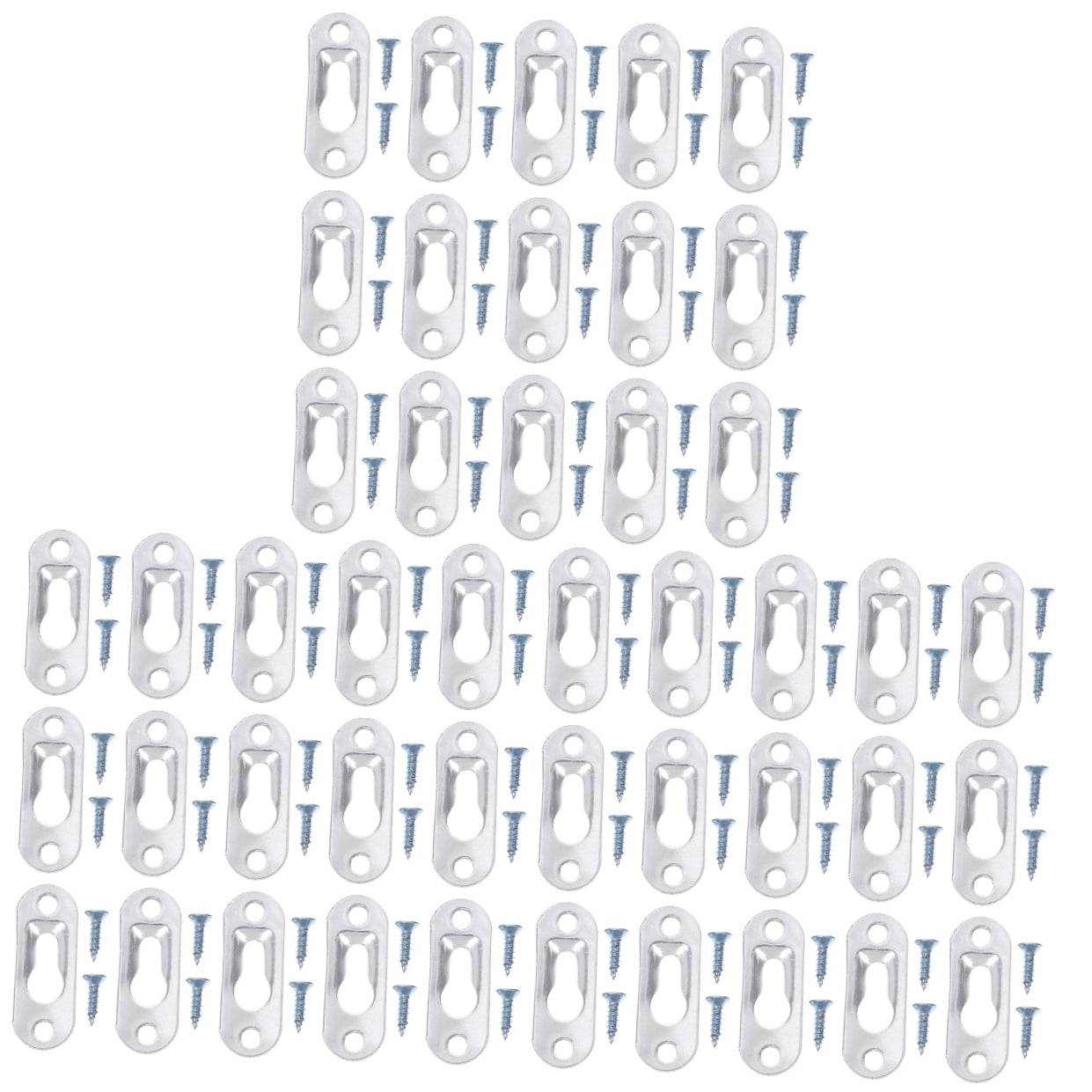 SOPOTUTU  Silver Keyhole Hangers, Wide Application for Frames, Cabinets, Shelves, Home Use