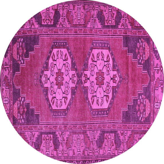 Ahgly Company Indoor Round Persian Pink Traditional Area Rugs, 7' Round