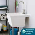 thumbnail image 3 of 19 Gallon Laundry Sink with High Arc Stainless Steel Pull-Down Kitchen Faucet 6503SS, 3 of 9