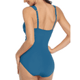 thumbnail image 3 of Hilor Women One Piece Bathing Suits Surplice Shirred Swimsuit Tummy Control Swimwear, 3 of 8