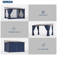 thumbnail image 6 of Kullavik10' × 24' Hardtop Gazebo for Patio, Wall-Mounted Lean to Gazebo Pergola with Sloping Roof and Durable Aluminum Frame, Large Heavy Duty Awnings for Decks,Backyard, Navy Blue, 6 of 6