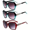 thumbnail image 2 of 3 Pcs Trendy Rectangular Sunglasses for Women - Polarized, Fishing, and Daily Wear with PC Lens - Stylish, Versatile, and Protective Eyewear for Outdoor Activities, 2 of 5