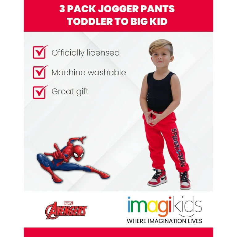 Marvel Avengers Spider-Man Venom Hulk Little Boys Fleece 3 Pack Jogger Pants  Toddler to Big Kid 