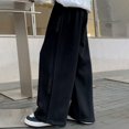 thumbnail image 7 of UACY Boy's Athletic Sweatpants Wide Leg Casual Fall Letter Sports Elastic Waist Baggy Pants Kids' Youth Open Bottom Sweatpant (Black, 7-8 Years), 7 of 7