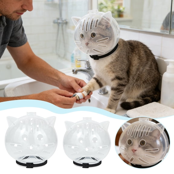 Cat Muzzle Clear Eliminate Potential Bites Cat Head Cover Grooming Cat Hood Cat Nail for Pet Supplies Grooming