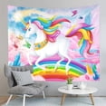 thumbnail image 1 of Tapiz de pared con diseño de unicornio arcoíris, 150 x 100 cm, fibra de poliéster, 1 of 1