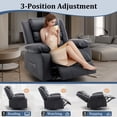 thumbnail image 5 of Korser Oversized Swivel Rocker Recliner Chair for Adults Faux Leather for Nursery Living Room,Black, 5 of 7