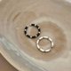 thumbnail image 2 of Anillo femenino de bambú blanco y negro de Plata de Ley 925, anillos ajustables de boda para mujer, accesorios de lujo, dinero 925, 2 of 2