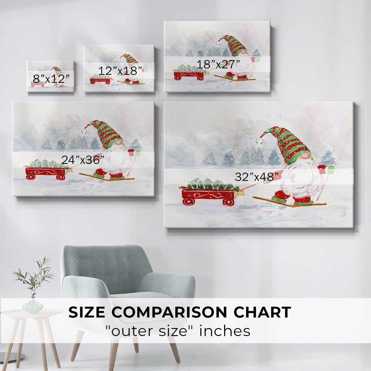 Winter Gnome I- Gallery Wrapped Canvas