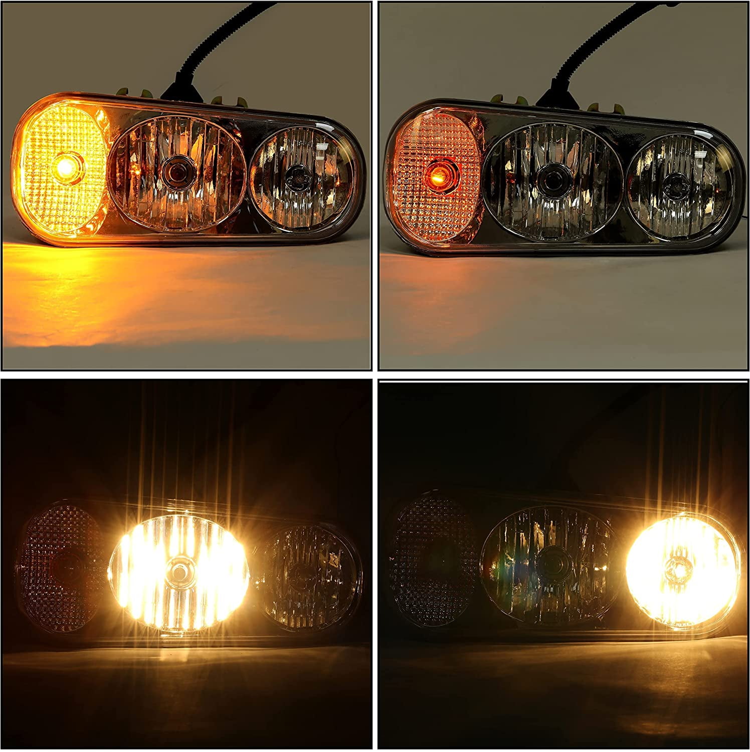 Kojem Universal Halogen Snow Plow Headlight Lamps Kit for Boss Western Meyer Blizzard Curtis, Enhanced Visibility, Long Lasting Light, Super Brightness Output