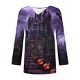 thumbnail image 3 of COM1950s Chemises d'Halloween pour Femmes, Chemises pour Femmes, Chemise Décontractée à Manches Longues Imprimée Série Orange, Chemises d'Halloween pour Femmes, Chemises à Manches 3/4 pour Femmes, 3 of 5