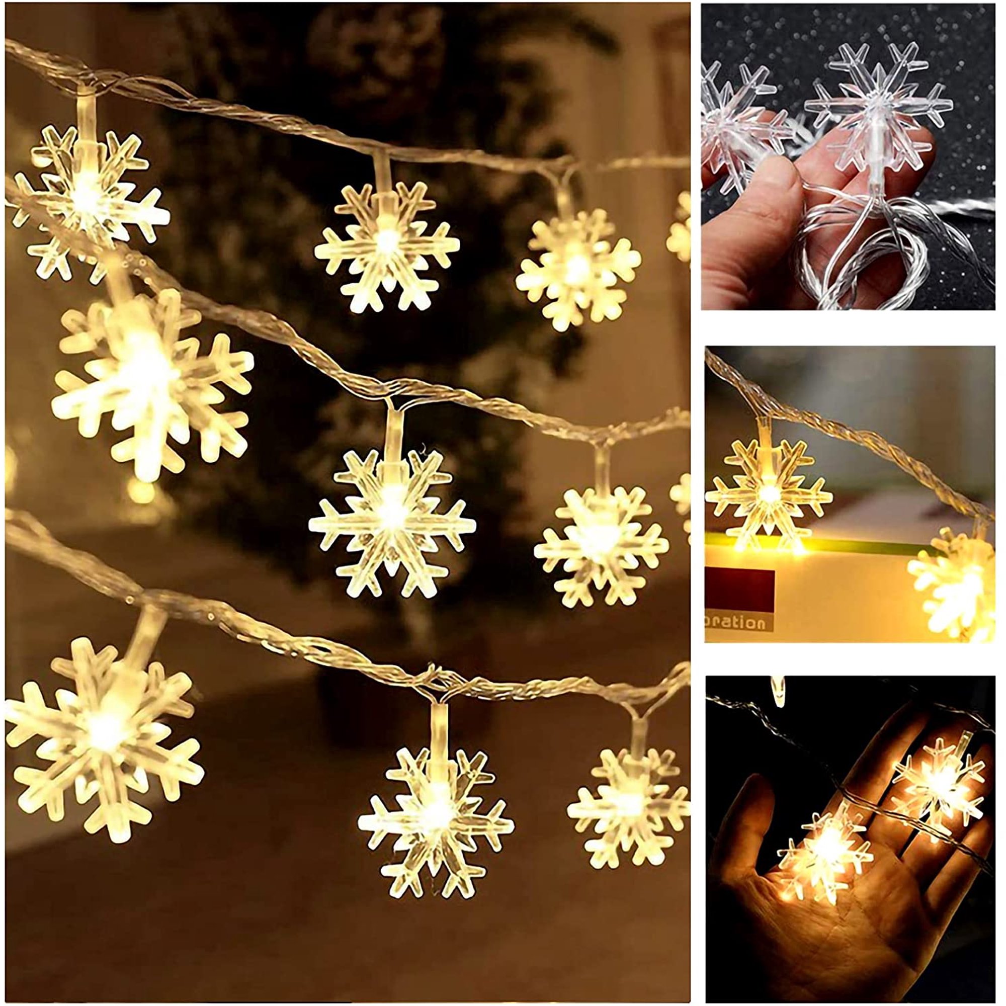 Guirlande Lumineuse à Piles 3,08 M – 20 LED Blanc Chaud – 8 Modes – Étanche IP65 – Pour Noël, Intérieur Et Extérieur