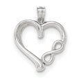 thumbnail image 1 of Collier Pendentif Cœur Infini en Or Blanc 14k, 1 of 6