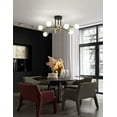 thumbnail image 6 of Deyidn Black Gold 6-Light Sputnik Chandelier - Mid Century Modern Flush Mount Ceiling Light Fixture for Dining Room Kitchen Bedroom, 6 of 8