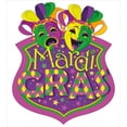 thumbnail image 3 of Mardi Gras Duvet Cover Set, Comedy and Tragedy with Mardi Gras Carnival Blazon Design, Decorative 3 Piece Bedding Set with 2 Pillow Shams, Queen Size, Purple Green Yellow, by Ambesonne, 3 of 3