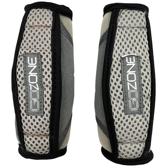 Go Zone 2 lb Each Set of 2 Hand Held Walking Workout Soft Dumbbell Weights in Grey easy-grip design