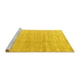 thumbnail image 2 of Ahgly Company Machine Washable Indoor Round Solid Yellow Modern Area Rugs, 7' Round, 2 of 4