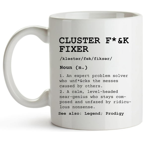 YouNique Designs Funny Coffee Mugs for Coworkers, Employees - 11oz Ceramic Coffee Mug Funny Coworker, Work Related Gifts, Funny Office Mugs - Women, Mens Coworker Gifts Ideas (Black Handle)