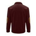 thumbnail image 6 of DPTALR George Men's Patchwork Pullover Solid Color Stand Collar Button Long Sleeve Lepel Pocket Fashion Vintage Corduroy Wine,Big and Tall Men M, 6 of 7
