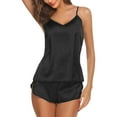 thumbnail image 1 of Coduop Women Two Piece Pajamas Set Sleeveless Spaghetti Strap V Neck Nightwear Shorts Sleepwear Set, 1 of 7