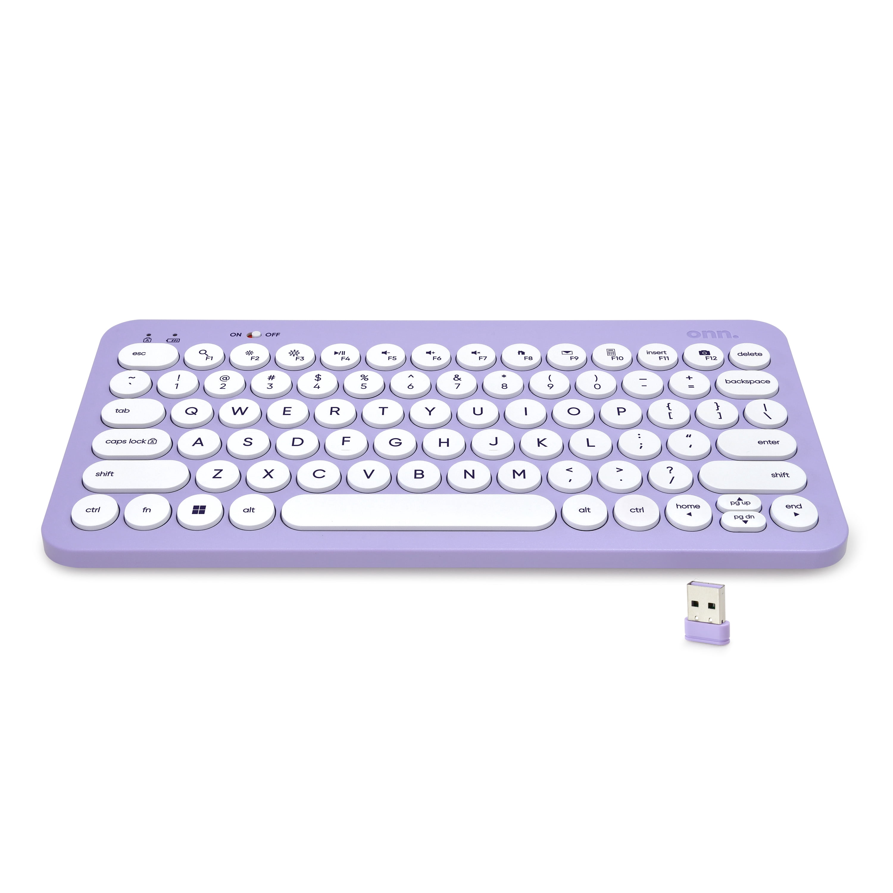 onn. Mini Compact Wireless Office Keyboard, Lavender