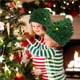 thumbnail image 2 of Bewildely Sombrero de punto de Navidad para niños, gorros hechos a mano de ganchillo para exteriores, disfraz de Cosplay, sombrero de árbol de Kits de decoración para fiestas, 2 of 6
