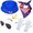 Blue, variant on Female Flight Attendant Role Accessories - Featuring Pilot Sunglasses, A Stylish Hat, A Bright Scarf, And White Gloves. These Are Props For Masquerade Themes.