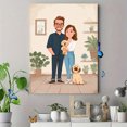 thumbnail image 4 of Couple and Dog Portrait Canvas Wall Art 15.75x11.81 Inches, 4 of 8