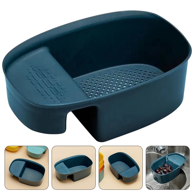Luxshiny Canasta Coladora Para Cocina Plástico Seguro Azul Oscuro Para Almacenaje Y Drenaje