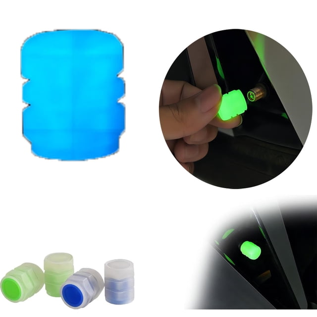 BKER Fluorescent Tire Caps Universal Fluorescent Car Tire Caps Glow In The Dark Tire Caps Tire Caps Light Up Fluorescent Car Tire Caps Accessories