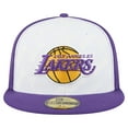 thumbnail image 2 of Men's New Era  White/Purple Los Angeles Lakers Repeat 59Fifty Fitted Hat, 2 of 5