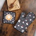thumbnail image 5 of Dark Christmas Snowman Pattern Kitchen Oven Mitt and Pot Holder Sets 2 Pcs for Baking, Cooking and Grilling, Heat Resistant Up To 392 °F, 5 of 7