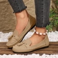 thumbnail image 2 of Pandaie Loafers for Women Comfortable Suede Tassel Walking Slip on Flats Shoes Lightweight Business Casual Work Penny Loafer Khaki Size 7.5, 2 of 9