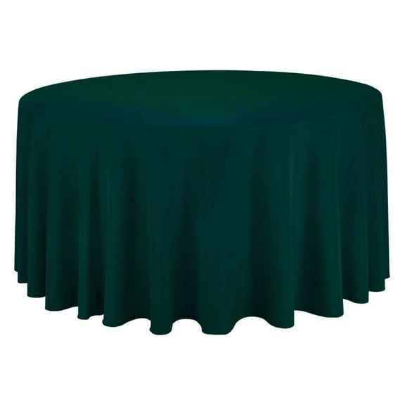 Tablecloth Polyester Round 96 Inch By Exlonjet (96 Inch, Green)