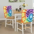thumbnail image 5 of Abstract Rainbow Chair Back Covers Set of 8, Modern Blue Purple Orange Green Marble Stretch Dining Chair Back Slipcovers Removable Seat Cover for Kitchen Restaurant Hotel Cafe, 5 of 9