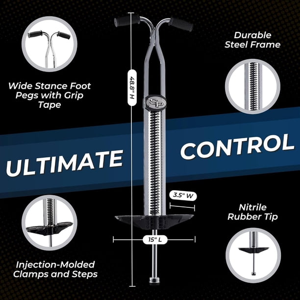 Flybar Pogo Stick for Indoor Playgrounds - Ages 14+ Silver