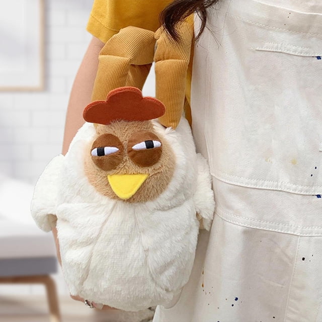 Bolsa de felpa Bolsa de mano creativa Bolsa de pollo encantadora para regalo de cumpleaños de citas de vacaciones