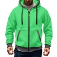 thumbnail image 2 of UVEASISHA Athletic Jackets for Men Full Zip Hooded Sweatshirt Jacket Contrast Trim Casual Zip Up Hoodies Comfy Casual Fall Fashion Jackets with Pocket Green L, 2 of 7