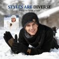 thumbnail image 6 of Hat Scarf Glove Set For Women Soft Mens Beanie Touchscreen Womens Beanies Winter Gloves Fleece Men's Scarves Black, 6 of 9